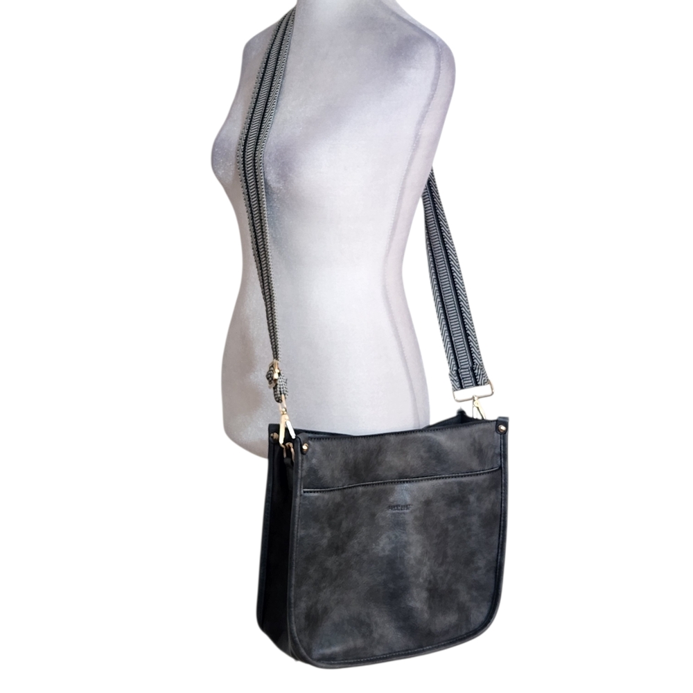 HKCLUF Gray Crossbody Bag